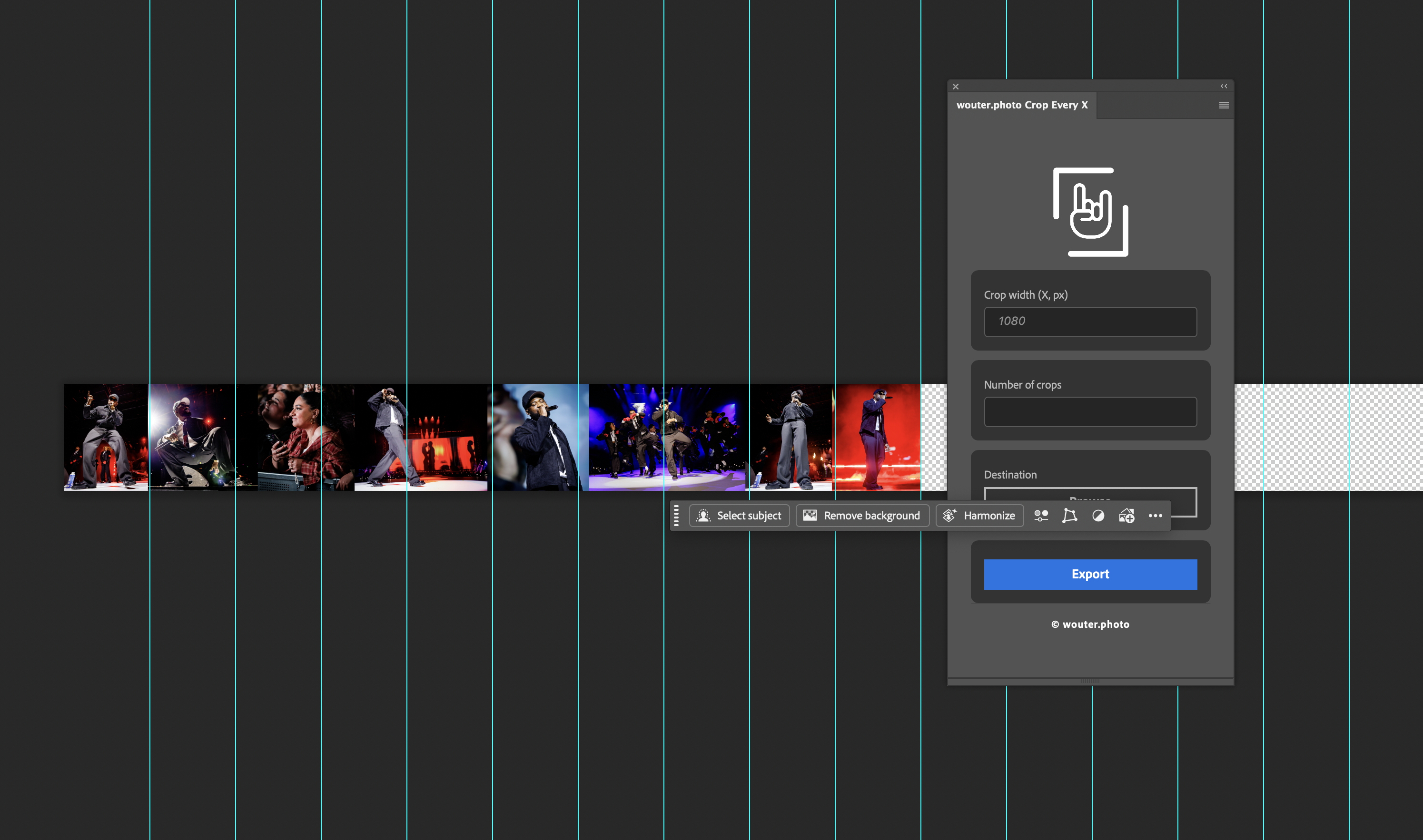 Export Every X Photoshop plugin — slice export interface